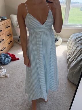 Striped Spaghetti-Strap Aritzia Midi Dress